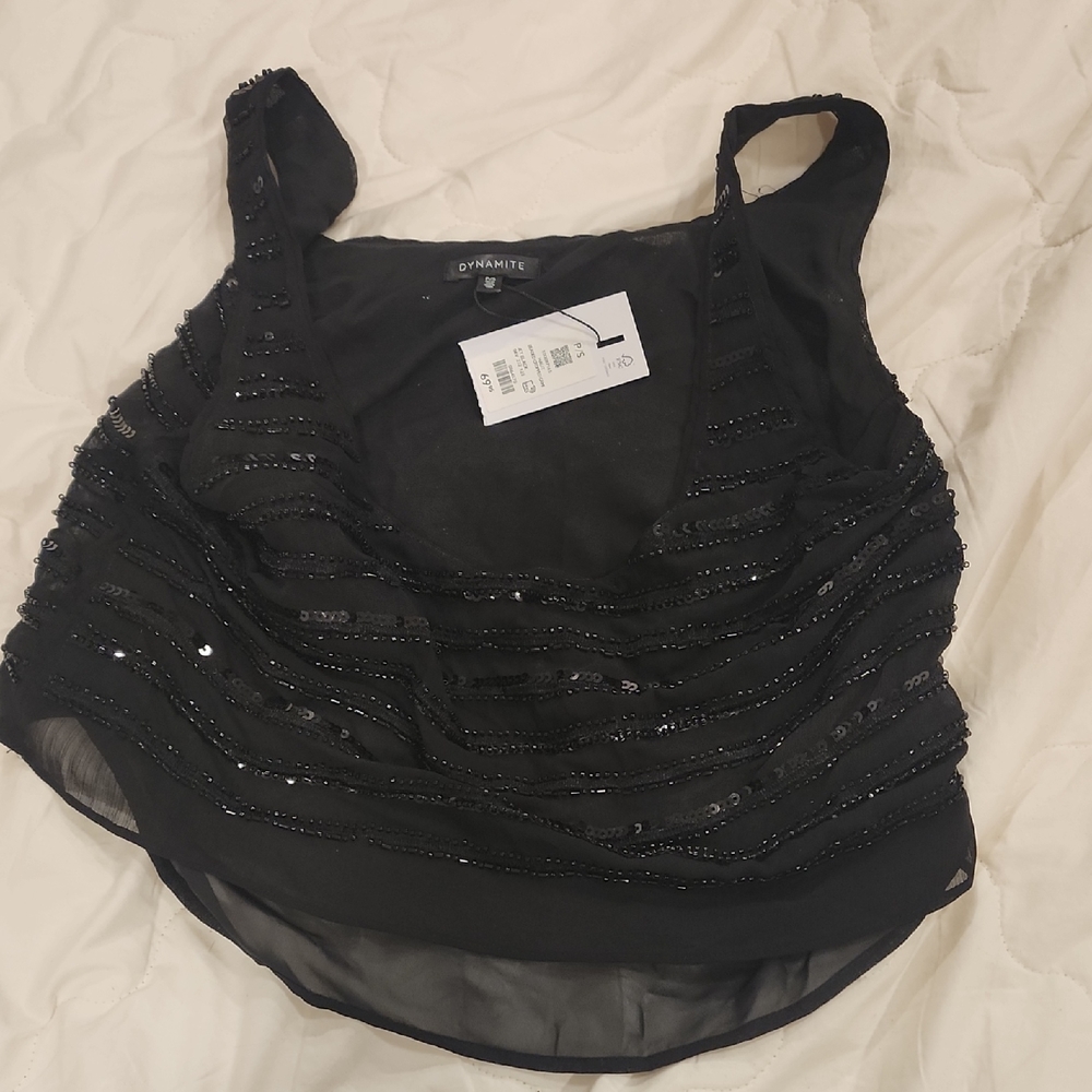 Dynamite Black Sequin Women's Top